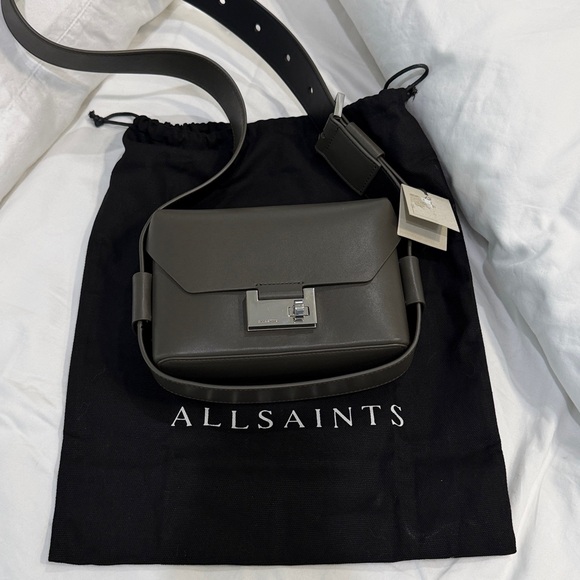 All Saints Handbags - All Saints Frankie 3 in 1 Crossbody Belt Bag Silver Buckle Green NWT